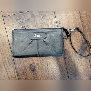 Coach black wristlet wallet